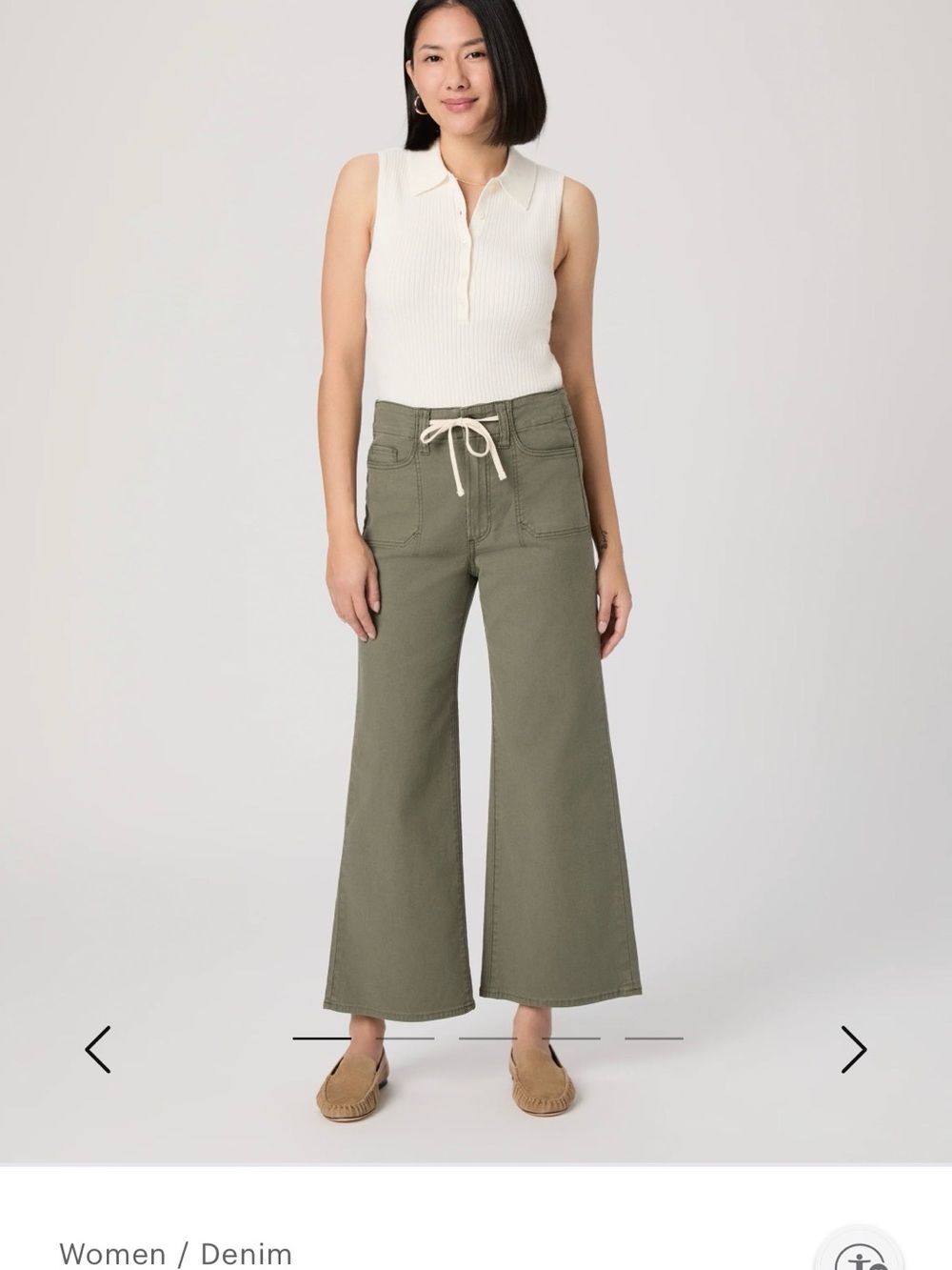 EUC Size 29 Paige Women’s Petite Olive Green Cotton Pants